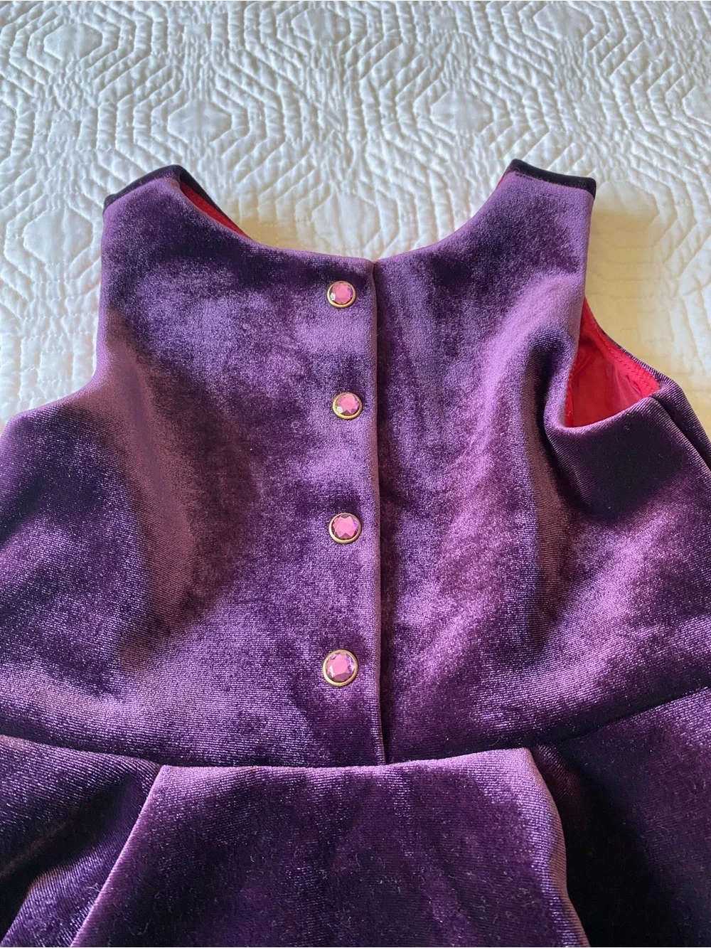 OshKosh B'gosh Genuine Kids Purple Velvet Fit And Flare Dress 3T Vintage Holiday